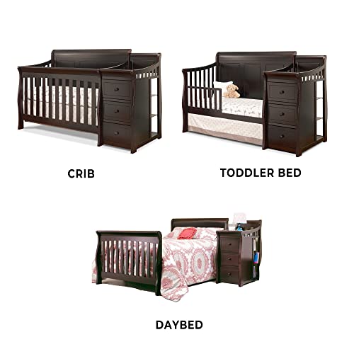 Sorelle Furniture Princeton Elite Crib and Changer with Solid Panel Back, White F515
