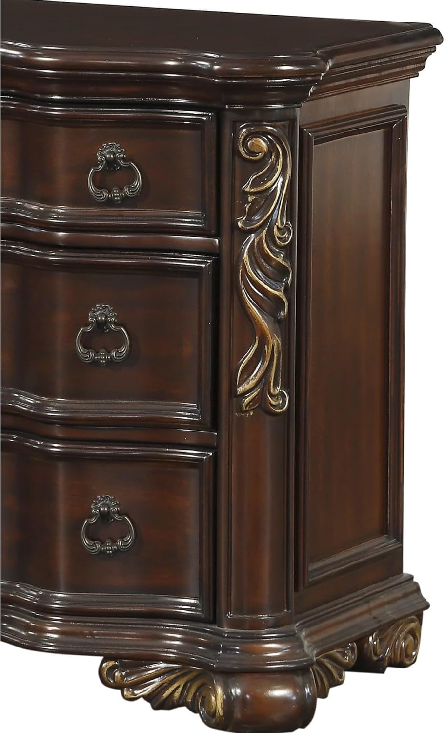 Cherry Finish Nightstand with 3 Drawers B382