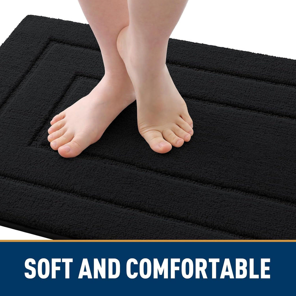smiry Door Mat Indoor Entrance, Absorbs Moisture and Dirt, 30x20 Inches, Black K967899