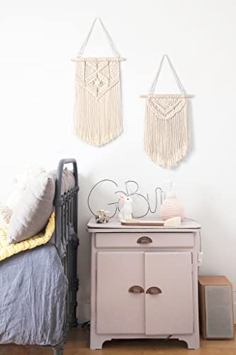 Mkono Macrame Wall Hanging Boho Decor for Bedroom Living Room, Set of 2 G184012