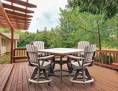 Grand Lake Amish Crafted 4 Person Poly Adirondack Counter Height Table Set Dark Gray F52468
