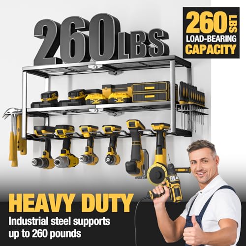 YYR Heavy Duty Power Tool Organizer Wall Mount, 32 Inch 8 Slots D296458