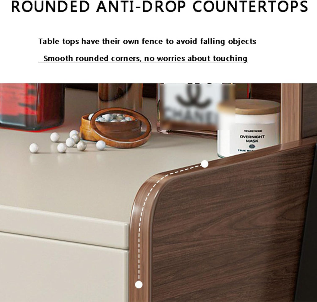 Solid Wood Vanity Set with Dimmable Lighted Mirror and 2 Drawers S803