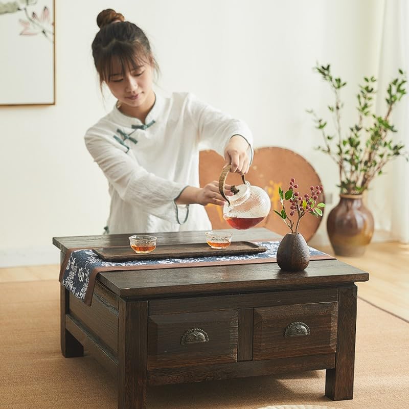 Chinese Style Wooden Sofa Table with Storage Cabinet O636