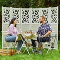 Folding Room Divider, 5.6Ft 6 Panels Wood Carved Privacy Screens, Free Assembled Freestanding Portable Reversible Functional Decorative Partition for Home Office Bedroom (White-Washed)