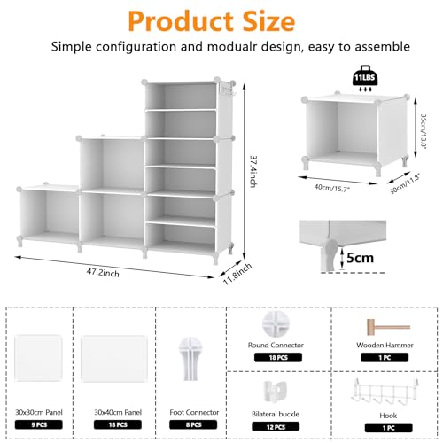 AWTATOS Closet Organizer 6 Cube Storage Shelves, White W271948