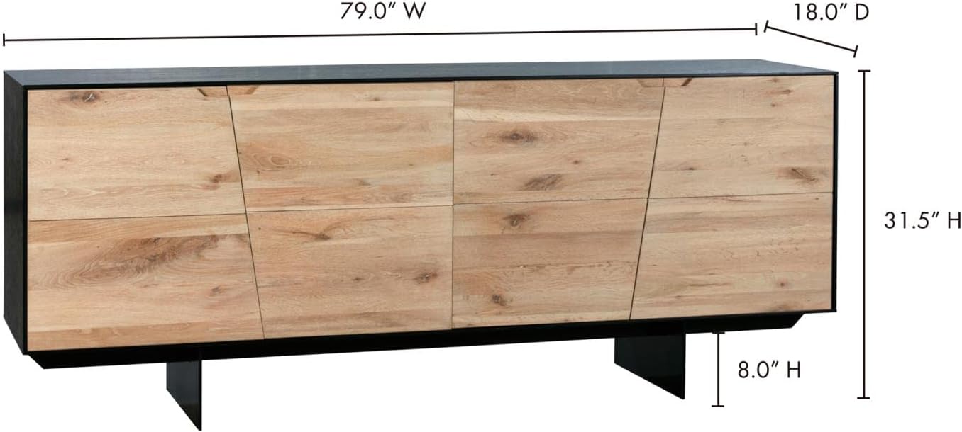 Moe's Home Collection Instinct Sideboard, Black and Natural U5976