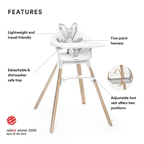 Stokke Clikk High Chair, Midnight - All-in-One with Tray + Harness, for 6-36 Months C6622