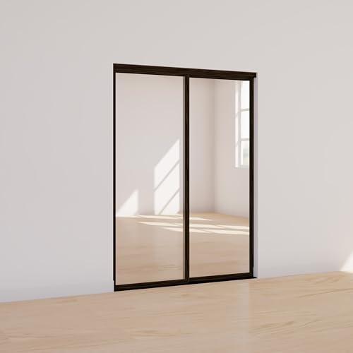 TSDC Narrow 48"x80" 2-Pane Modern Interior Sliding Glass Doors Room Dividers with Aluminum Framed Clear Tempered Glass X520