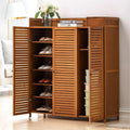 Gdrasuya10 Bamboo Entryway Shoe Storage Cabinets, 7 Tier Freestanding Shoe Cabinet Rack Organizers with Doors Space Saving for Shoes Slippers Boots Sneakers Large Capacity