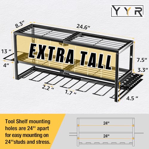 YYR Heavy Duty Power Tool Organizer Wall Mount, 32 Inch 8 Slots D296458