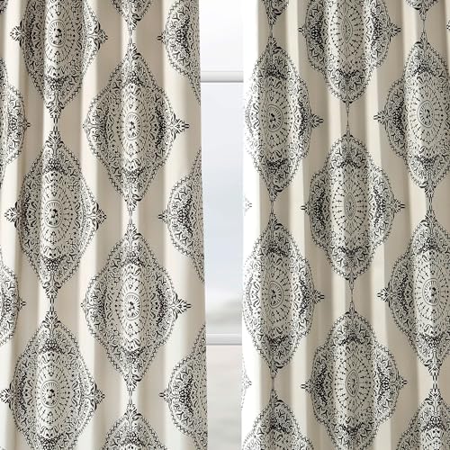 HPD Half Price Drapes Printed Room Darkening Curtains 50 x 84, Henna Clover G5068
