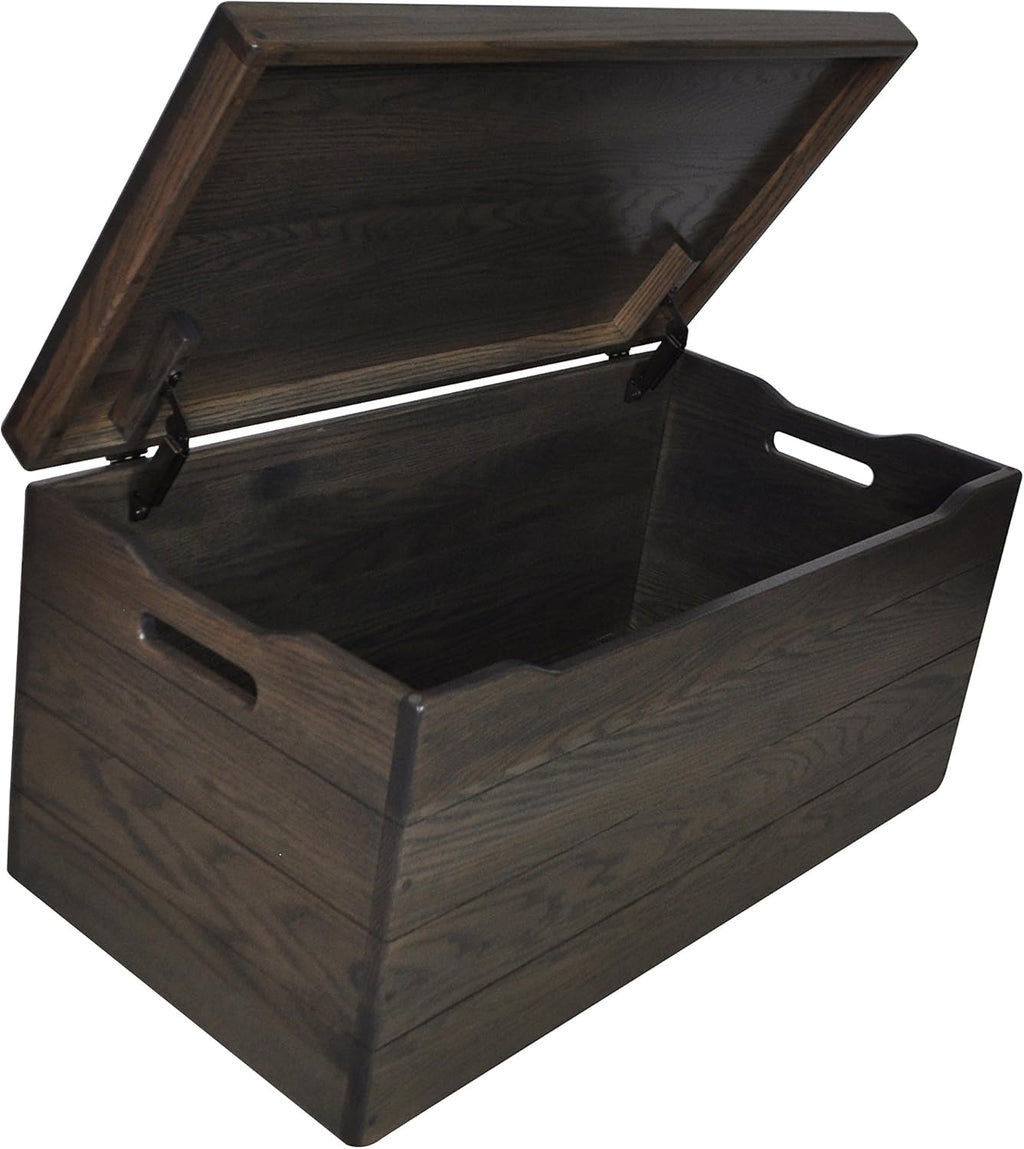 Amish Wooden Storage Chest with Anti-Slam Hinges - Oak I75104