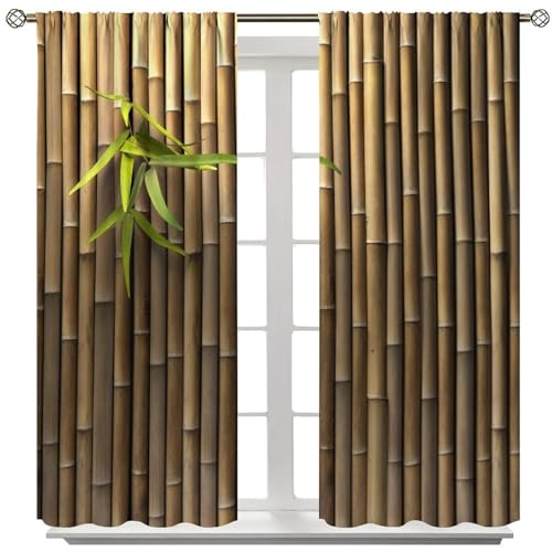 Bamboo Curtains Blackout Window Drapes for Bedroom Living Room 52"W x 84"L X100905