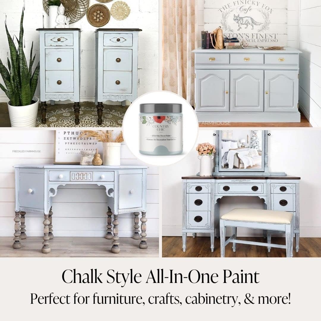 Chalk Style Paint + Paint Brush Bundle - Belle of the Ball Light Blue (Quart) U322775
