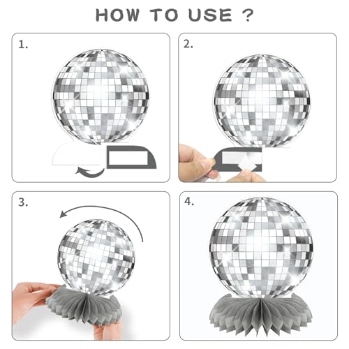 Silver Disco Ball Centerpieces for Party Table Decor I2431