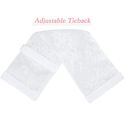 Semi Sheer French Door Curtain 72 Inches with Tiebacks, 2 Pieces White R809