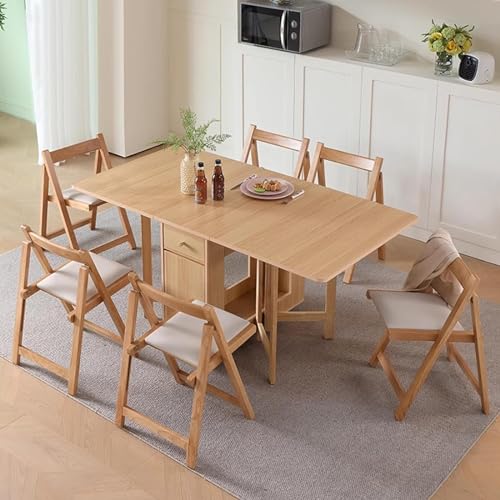 Solid Wood Dining Table Set with 4 Chairs and Storage Q62603