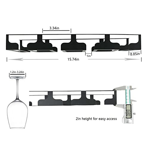 Black Wine Glass Rack Under Cabinet Holder 2 Pack H69590