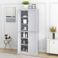 Kitchen Pantry Cabinet, 72.4-inch Tall Storage Cabinet with 4 Doors and Adjustable Shelves, Freestanding Cupboard Utility Pantry for Home Office, Each Shelves Capacity 110lbs, White