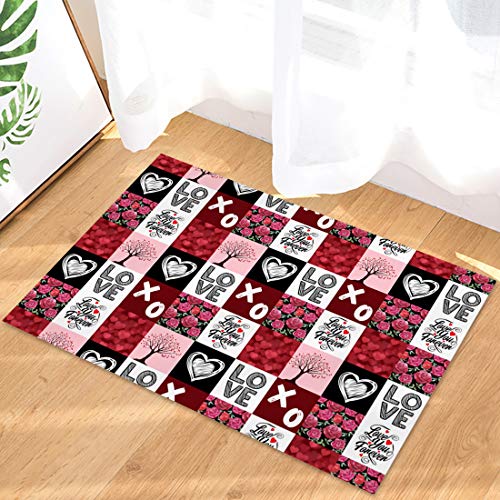 Valentine's Day Front Door Mat with Rose Love Tree Design X995