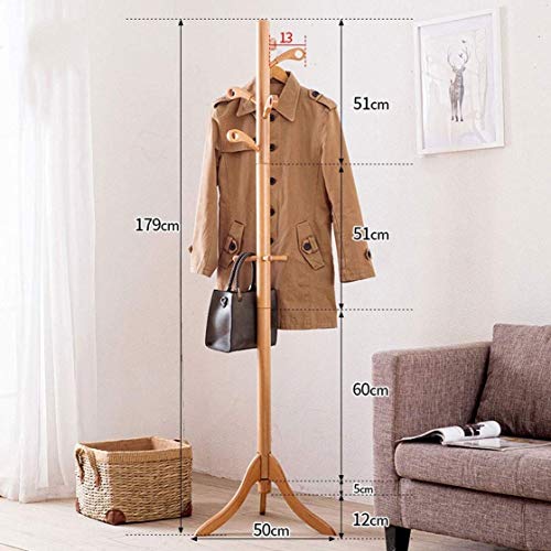 Self-supporting Oak Coat Rack 179 cm Vintage Style L20540