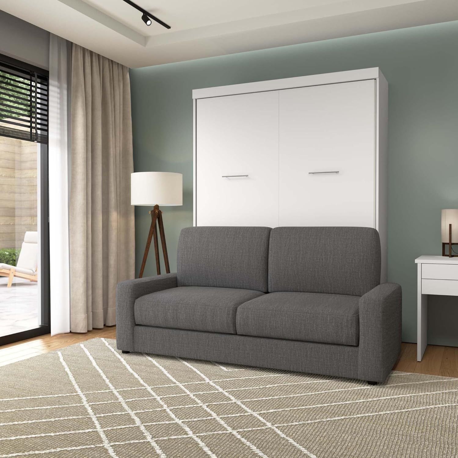 Bestar Nebula Murphy Sofa Wall Bed, Queen, White K1229