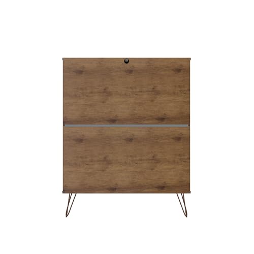 Manhattan Comfort Rockefeller Mid Century Modern 3-Drawer Dresser Set, Grey D4367