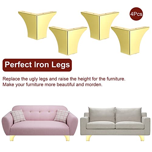 4Pcs 10CM Modern Metal Furniture Sofa Cabinet Legs with Mounting Screws, Silver L291810