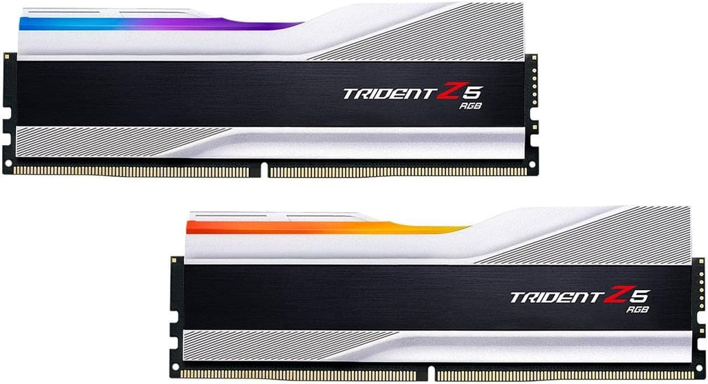 G.SKILL Trident Z5 RGB Series (Intel XMP 3.0) DDR5 RAM 32GB (2x16GB) 6000MT/s CL32-38-38-96 1.35V Desktop Computer Memory UDIMM - Metallic Silver (F5-6000J3238F16GA2-TZ5RS)