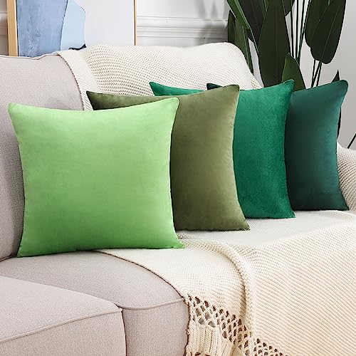 MADIZZ Set of 4 Velvet Decorative Throw Pillow Covers 18 x 18 Inch N84079