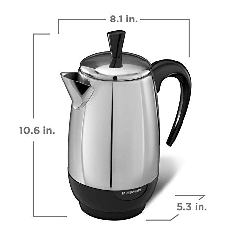 Farberware Electric Coffee Percolator, 8 Cup, Stainless Steel E791