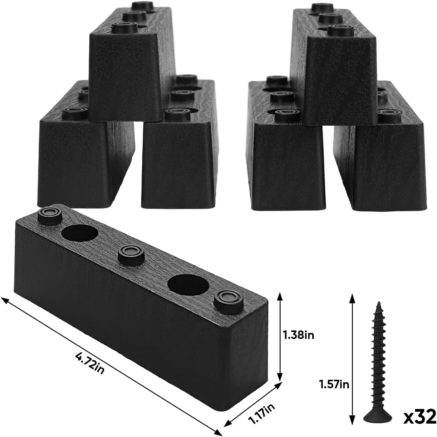Set of 16 Furniture Legs Kit, 4.7 Inch Modern DIY Risers with Screws I184546