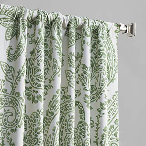 HPD Half Price Drapes Printed Room Darkening Curtains 50 x 63, Tea Time China Blue H354
