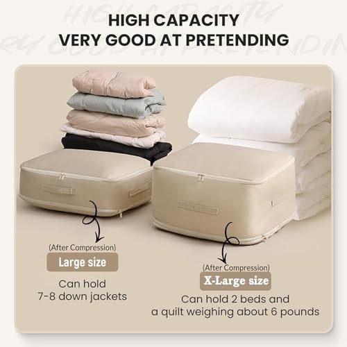 Heavy Duty Compression Storage Bag for Quilts and Clothes, Gray Large B24181