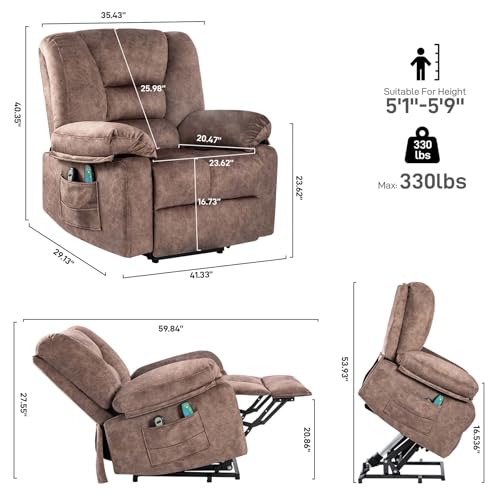 Power Lift Recliner Chair for Elderly with Massage and Heat, Black A65246