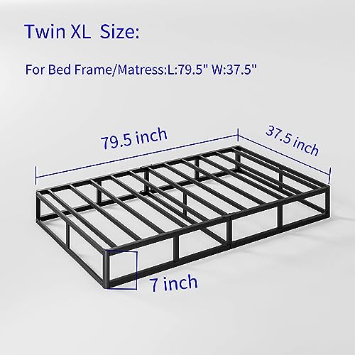 Full Bed 7 Inch High Profile Box Spring, Metal Frame Mattress Foundation K811365