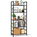 Yoobure 5 Tier Bookshelf - Tall Book Shelf Modern Bookcase for CDs/Movies/Books, Rustic Book Case Industrial Bookshelves Book Storage Organizer for Bedroom Home Office Living Room White
