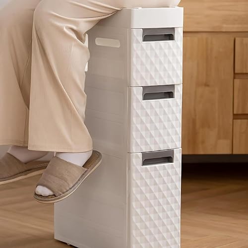 Small Bathroom Storage Cabinet Narrow Slim Organizer Side Corner Unit 2 Drawers G637