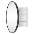 HOMECOOKIN Farmhouse Gold Metal Framed Recessed Bathroom Medicine Cabinet with Beveled Mirror Rounded Rectangle Bathroom Medicine Cabinet 16x24 inch