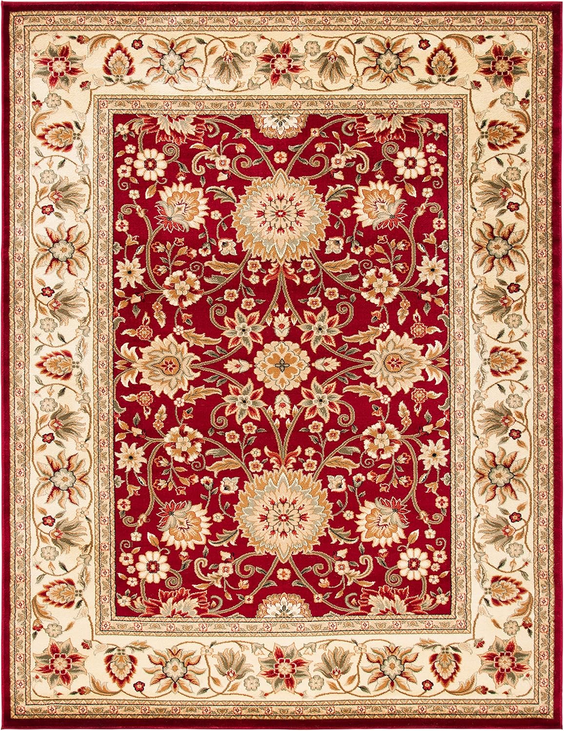 SAFAVIEH Lyndhurst Collection Area Rug 6' x 9' Red & Ivory Traditional Oriental Design T8133