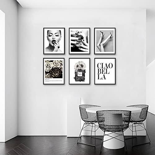 YIXIHOMPT Bathroom Wall Art Prints Set of 6 Black and White Unframed 8x10in Q71827