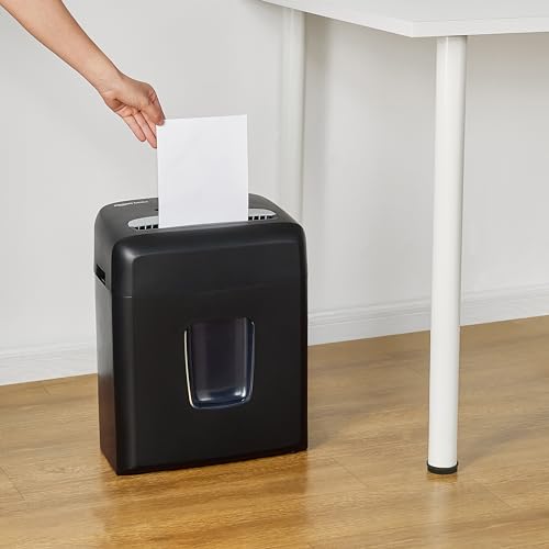Amazon Basics 6 Sheet Micro Cut Paper and Credit Card Shredder, Black O8410