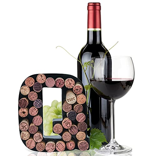 Made Easy Kit Metal Letter Wine Cork Keepsake Saver & Holder Monogram w/Free Wall Mount Kit A-Z (Letter K, Small)