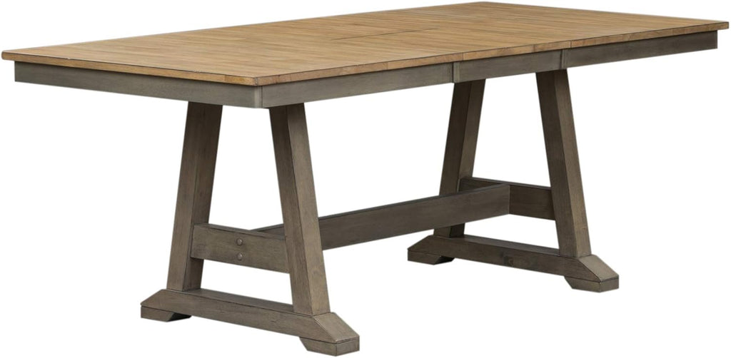 Lindsey Farm 7 Piece Trestle Table Set, Gray H580