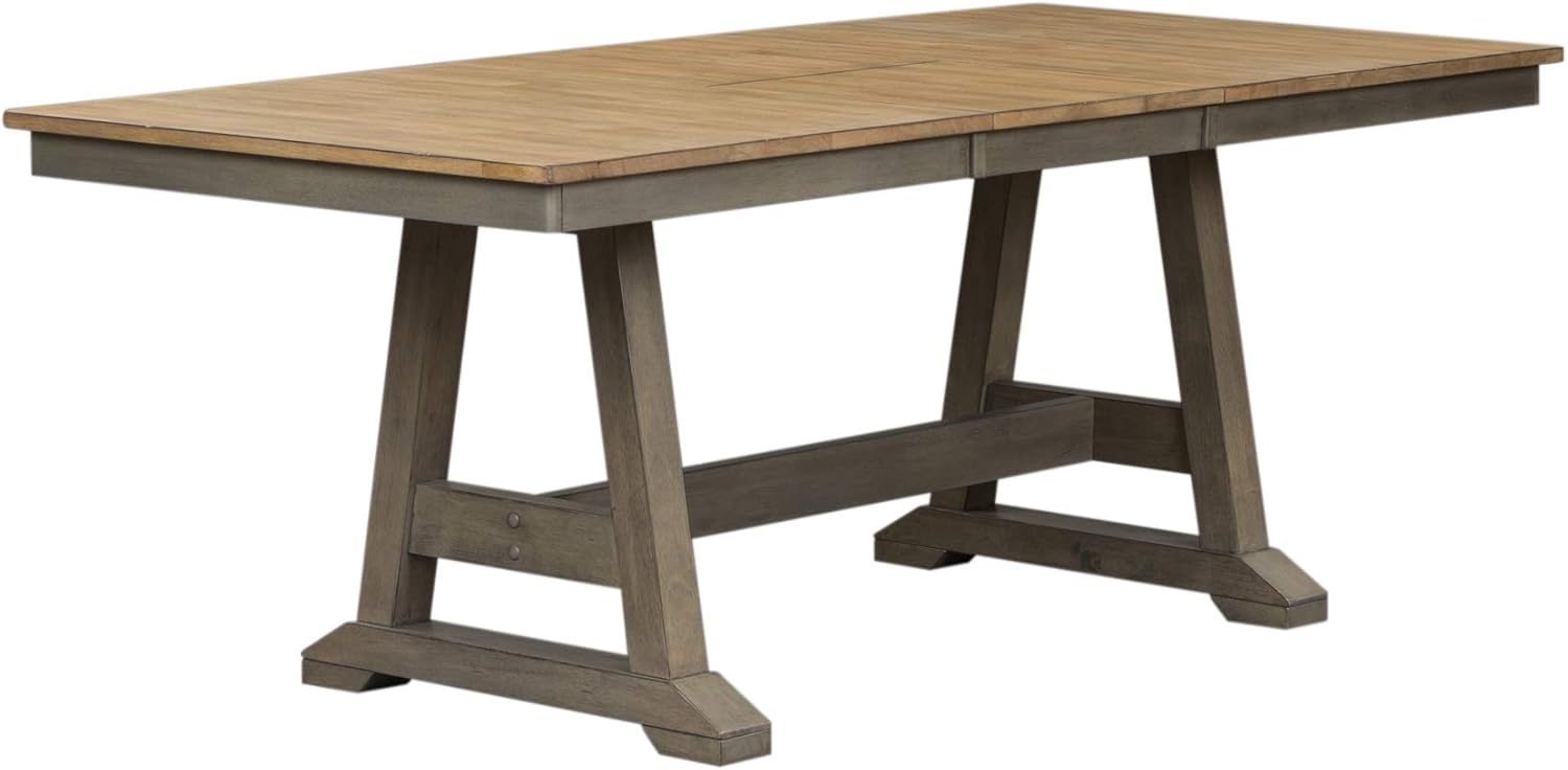 Lindsey Farm 7 Piece Trestle Table Set, Gray H580
