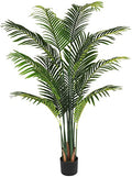 VIAGDO Artificial Palm Tree 5ft Tall Fake Palm Tree Decor with 11 Detachable Trunks Faux Tropical Palm Silk Plant Feaux Dypsis Lutescens Plants in Pot for Home Office Living Room Floor Decor Indoor