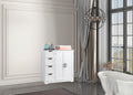 White Bathroom Storage Cabinet, Freestanding Floor Cabinet w/Doors & Drawers, Bathroom Storage Unit, Kitchen Cupboard Side Cabinet for Living Room Entryway 31.5" L x 11.81" W x 31.5" H