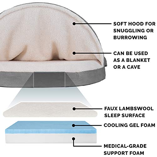 Furhaven 26" Round Cooling Gel Dog Bed for Small/Medium Dogs, Removable Washable Cover, Pink S59781