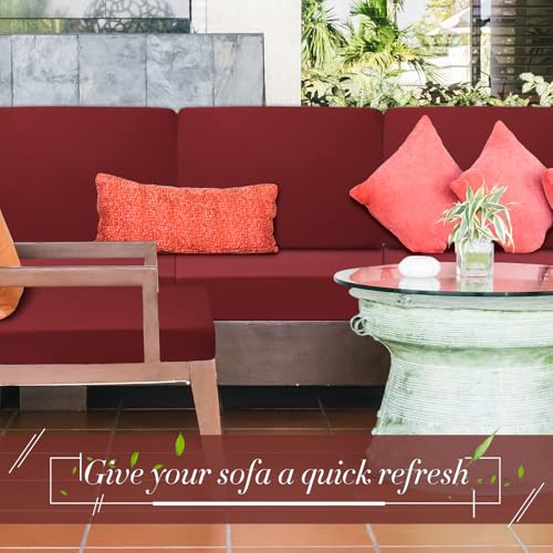 Set of 4 Waterproof Stretch Cushion Covers for Sofa Seat (Sand) K7138